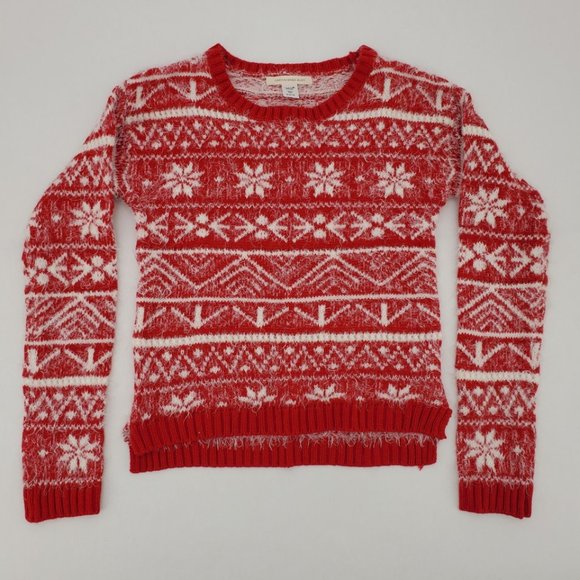 Canyon River Blues | Girl's Nordic Sweater | Red & White | Various Sizes - Picture 1 of 3
